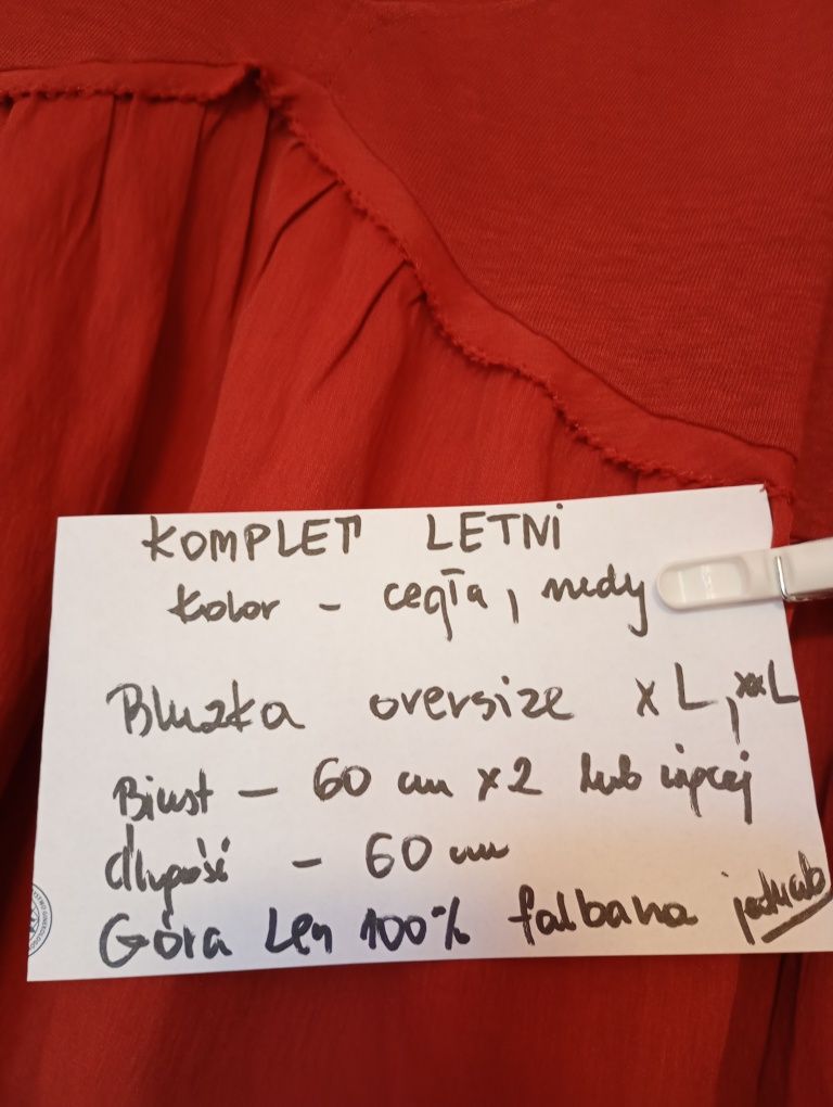 Komplet lniany,jedwabny lato,urlop,praca, wakacje size xlxl