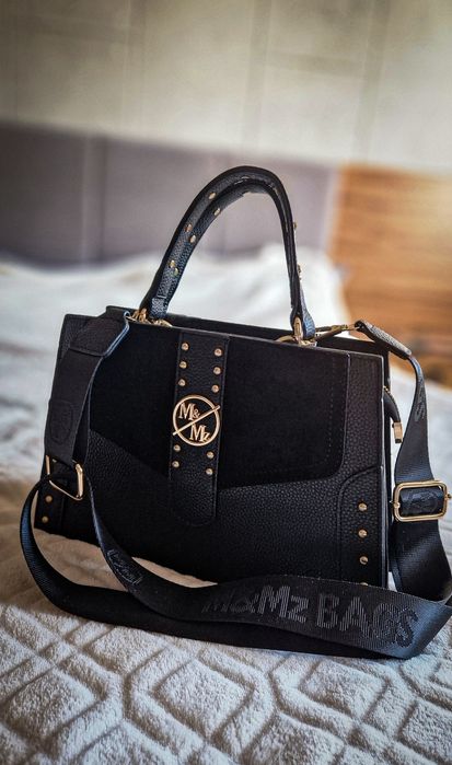 Torebka czarna shopperka a5 złote diety zdobienia Varlesca chicaca