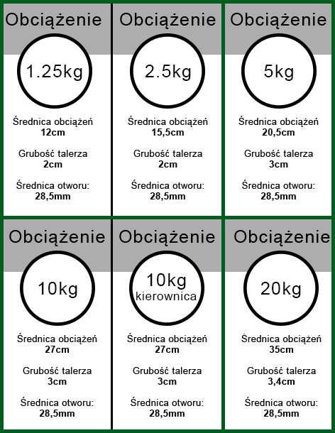 Obciążenie żeliwne zestaw 20kg 28mm 2 talerze po 10kg POZ