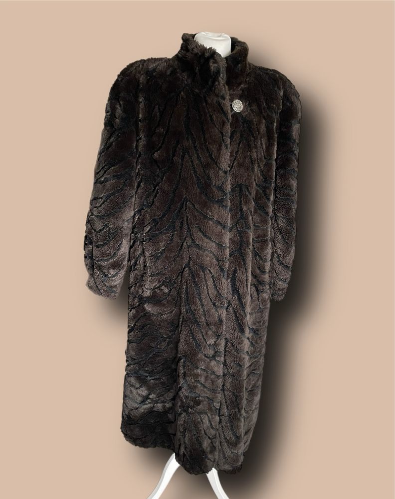 Sztuczne futro damskie płaszcz  vintage retro XL XXL 42 44