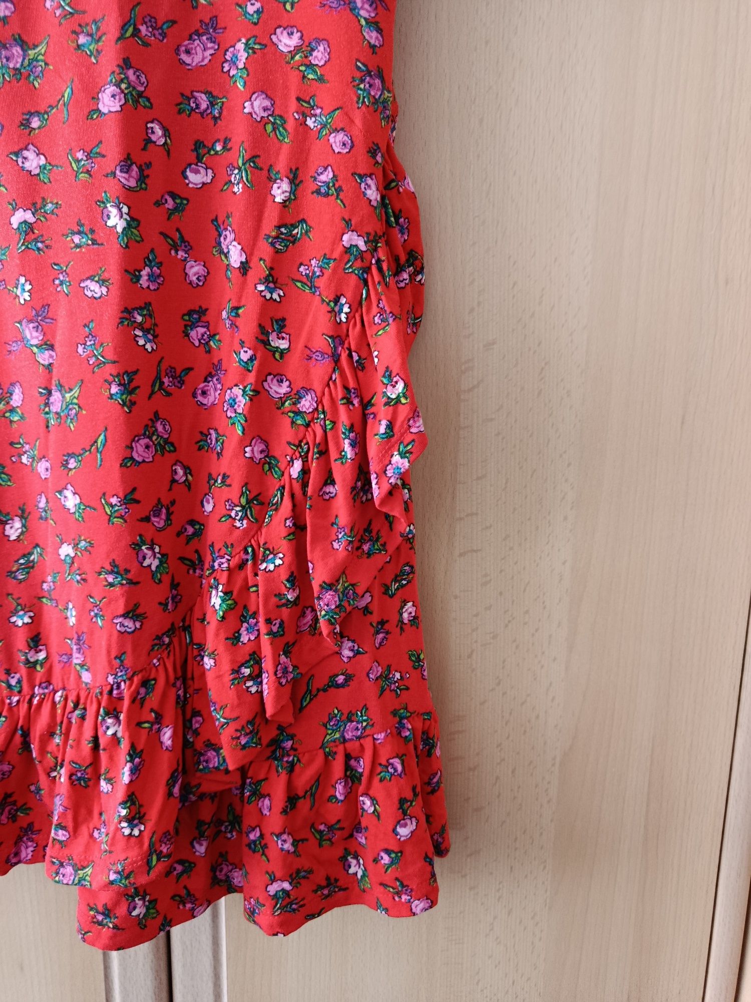 ASOS śliczna sukienka letnia czerwona w kwiaty 34 XS