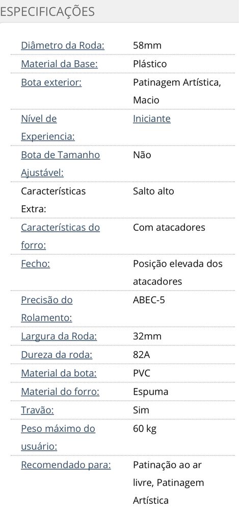 Patins 4 Rodas - SFR (como novos)
