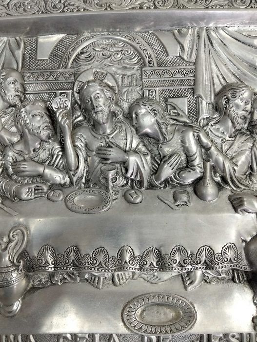 Quadro em metal da ultima ceia