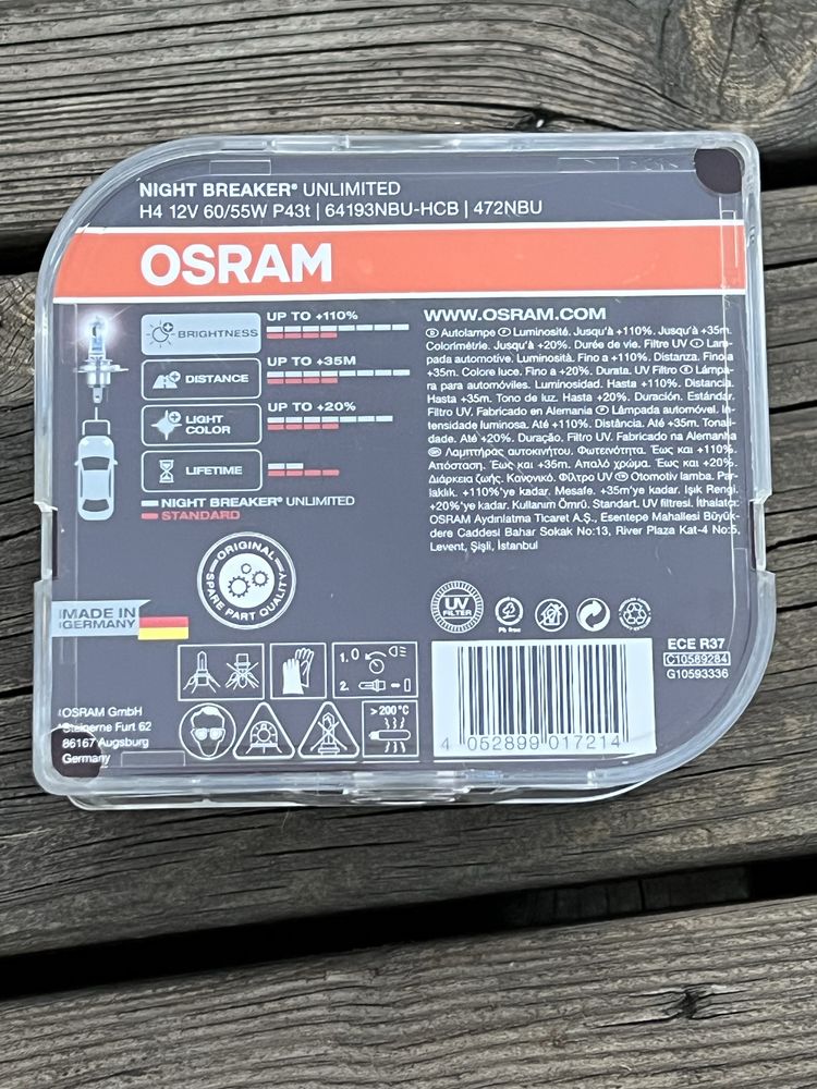 Żarówki  H4 Osram Night Breaker Unlimited