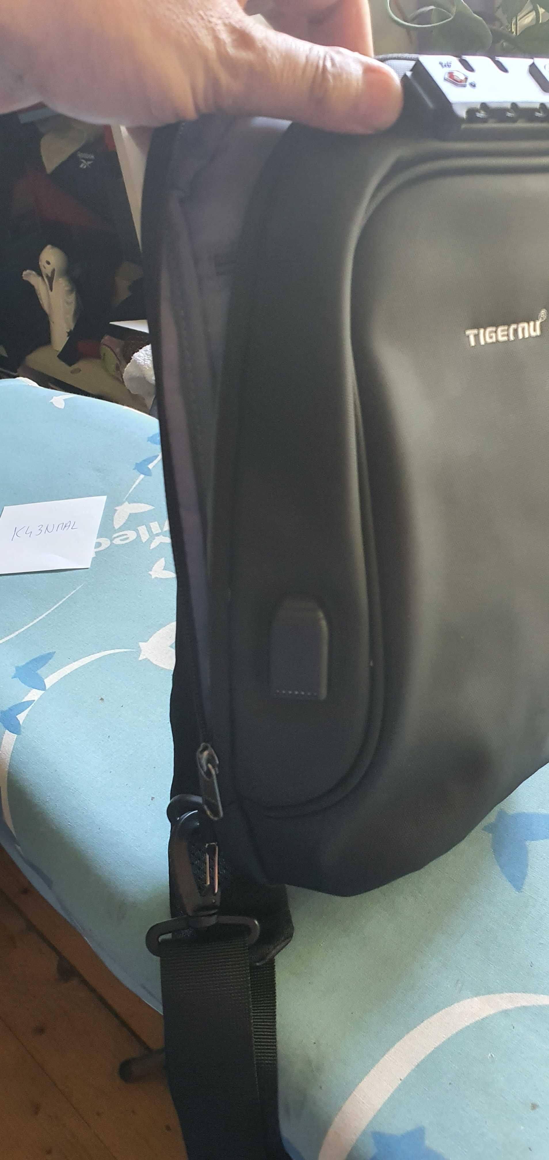 Plecak na ramię Tigernu, system antykradzieżowy TSA,