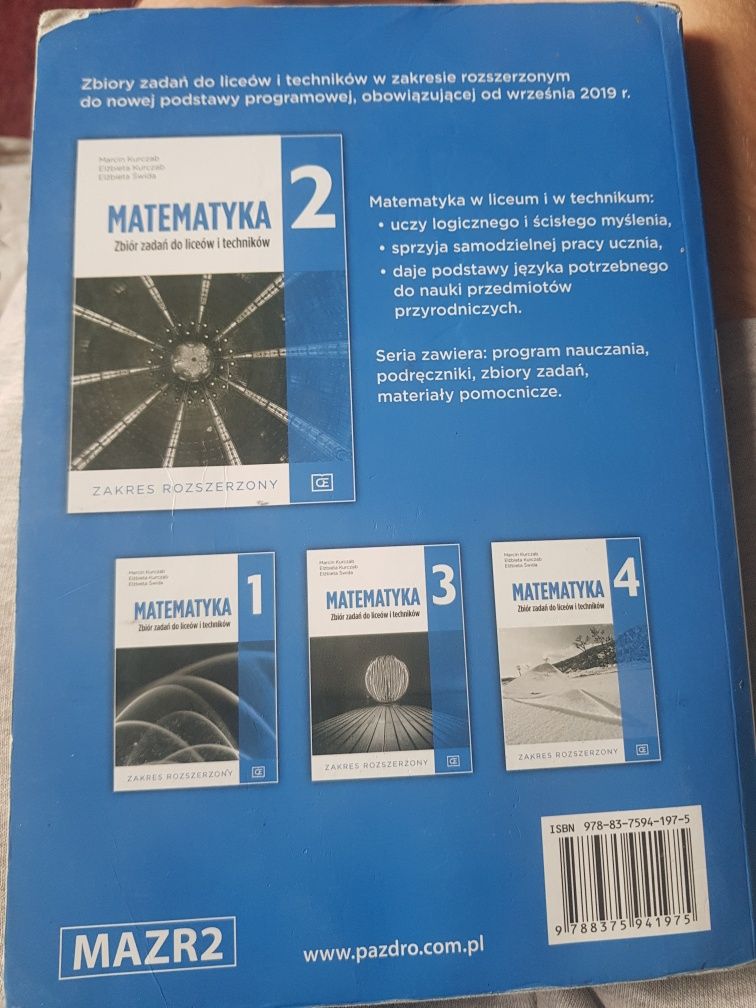 Zbiór zadań matematyka 2 pazdro rozszerzenie