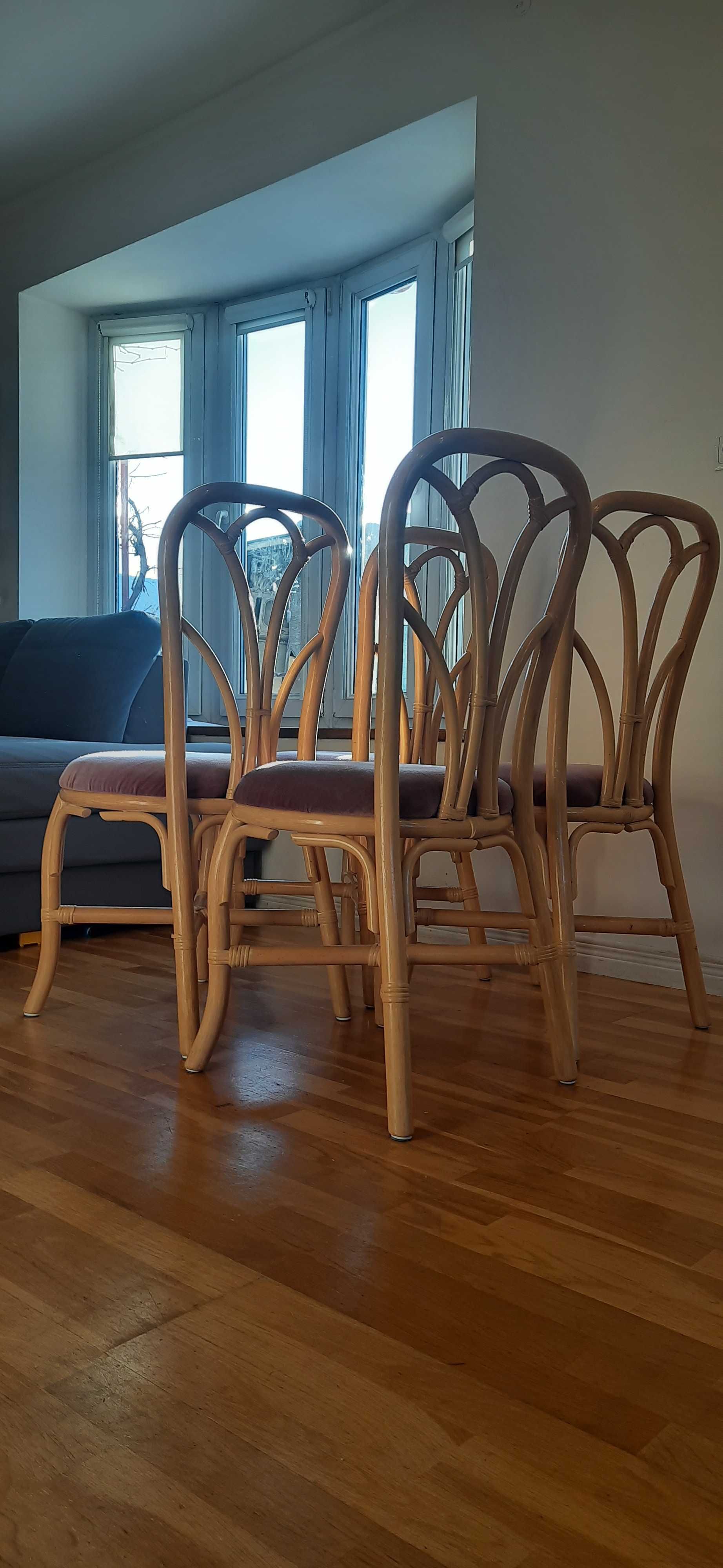 Krzesła ratanowe bambusowe boho naturalne krzesło fotel