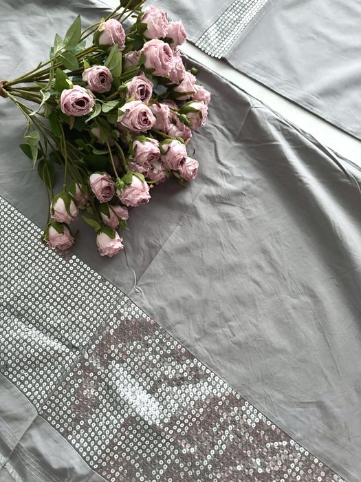 Pościel srebrna szara bawełniana 160 x200 Home&You 2 komplety pościeli