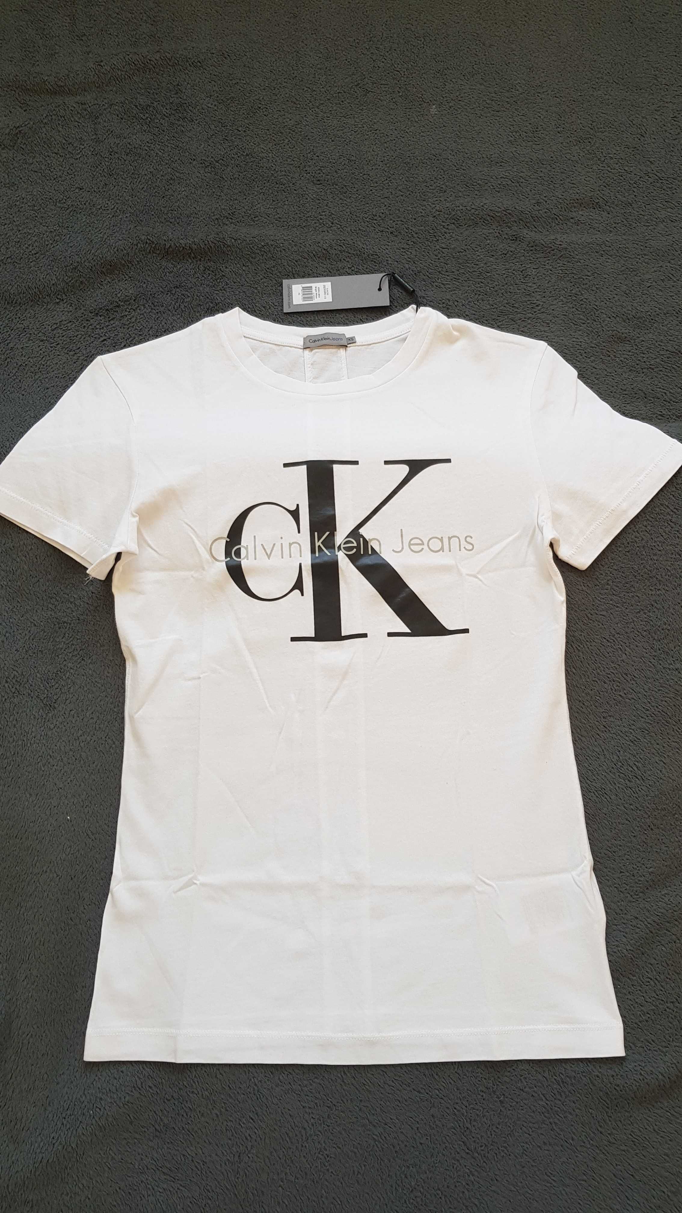 XS CK Calvin Klein Jeans t-shirt biały nowy z metką