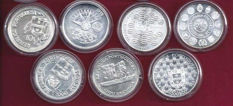 COLEÇÃO Completa  das 19  Moedas de 1.000 Escudos Prata