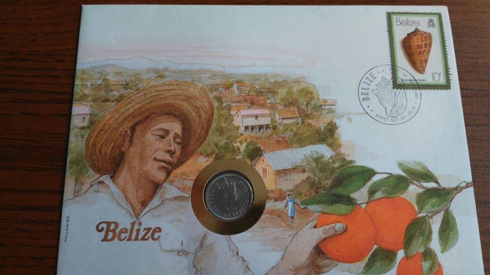 Koperta numizmatyczna Belize 5 Cents 1980