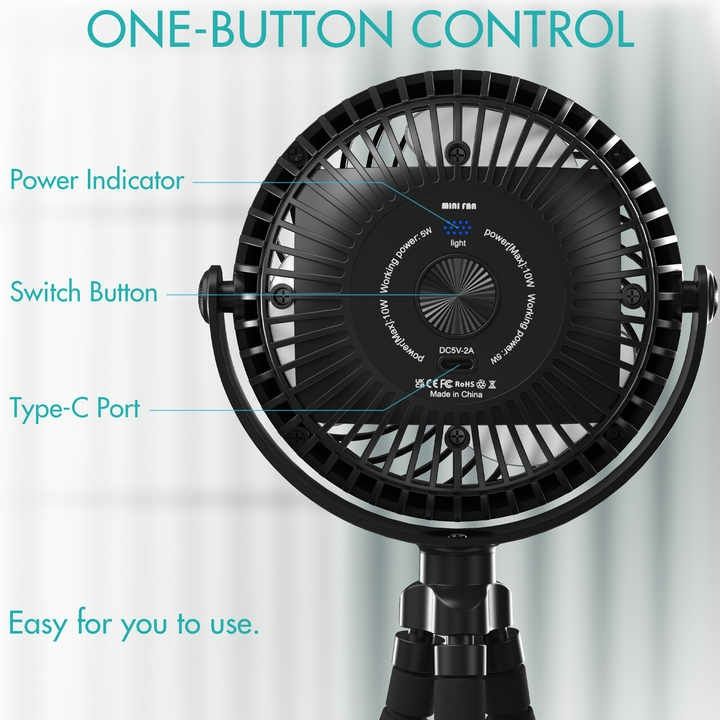 Mini wentylator USB akumulatorowy, Idealny do grilla