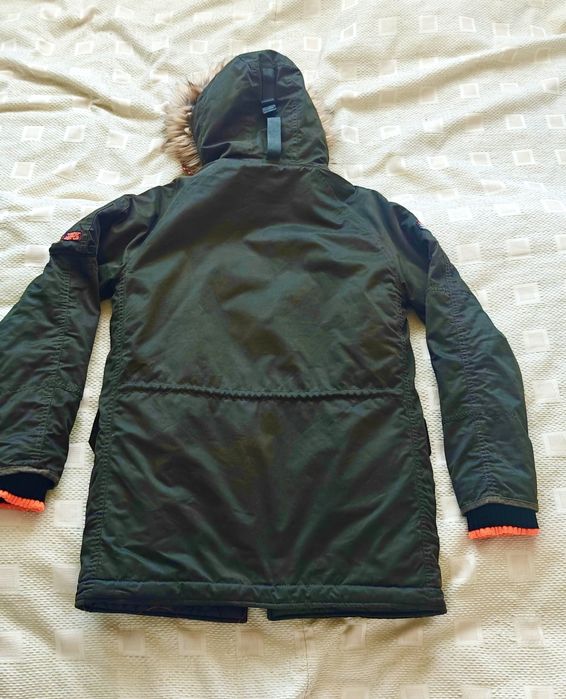 SUPERDRY Kurtka męska zielona khaki kaptur (S)