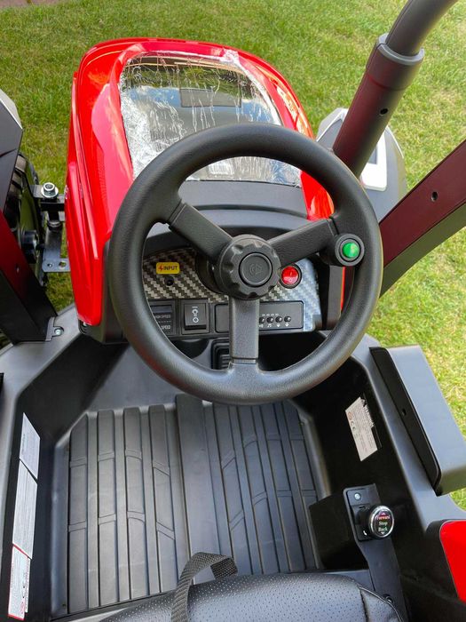 Traktor na akumulator z przyczepą 24v 2x200 Wat Skóra Miękkie koła