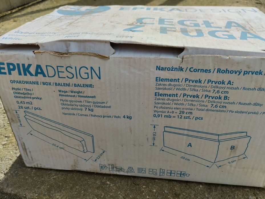 6 kartonów płytki czerwona cegla wewnętrzne