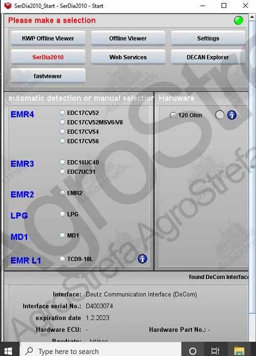 SERWISÓWKA Deutz Fahr SerDia 2010 Interfejs DeCom + LAPTOP GWARANCJA