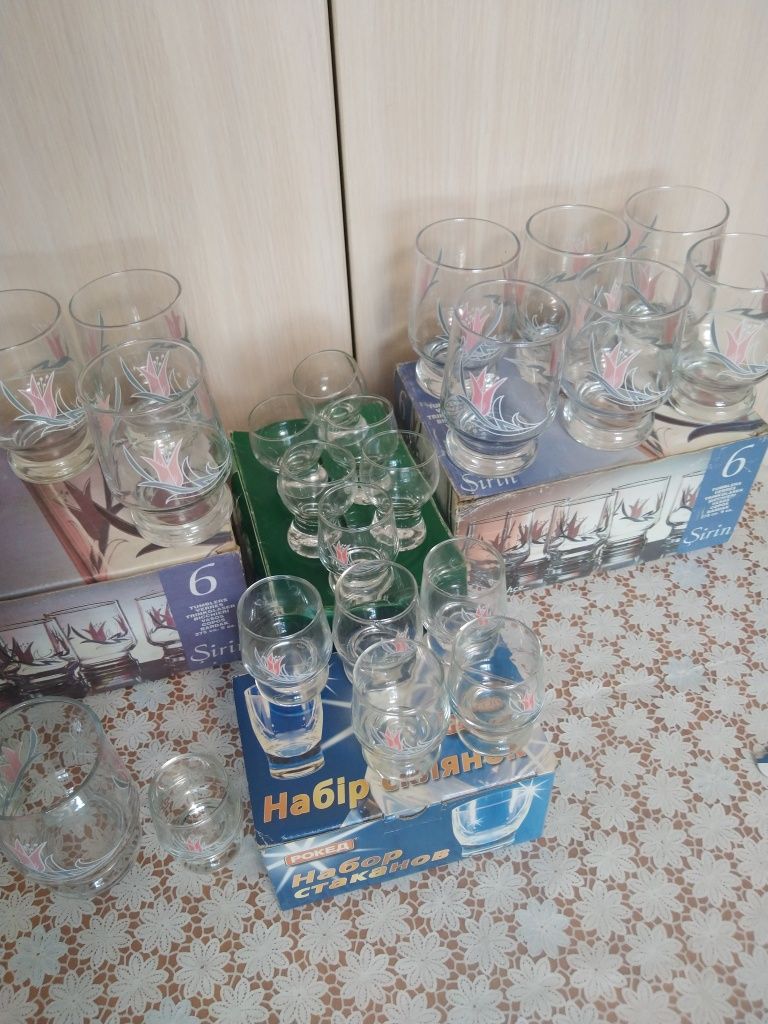 Стакани скляні і чарочки СССР