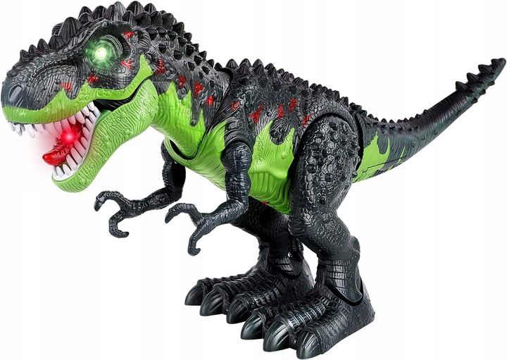 Duży Dinozaur Sterowany Robot T-rex Znosi Jaja Chodzi Para Ryczy Świec