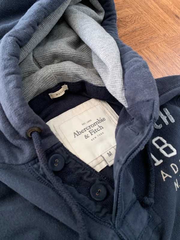 Bluza z kapturem Abercrombie & Fitch A&F kangurka roz. M