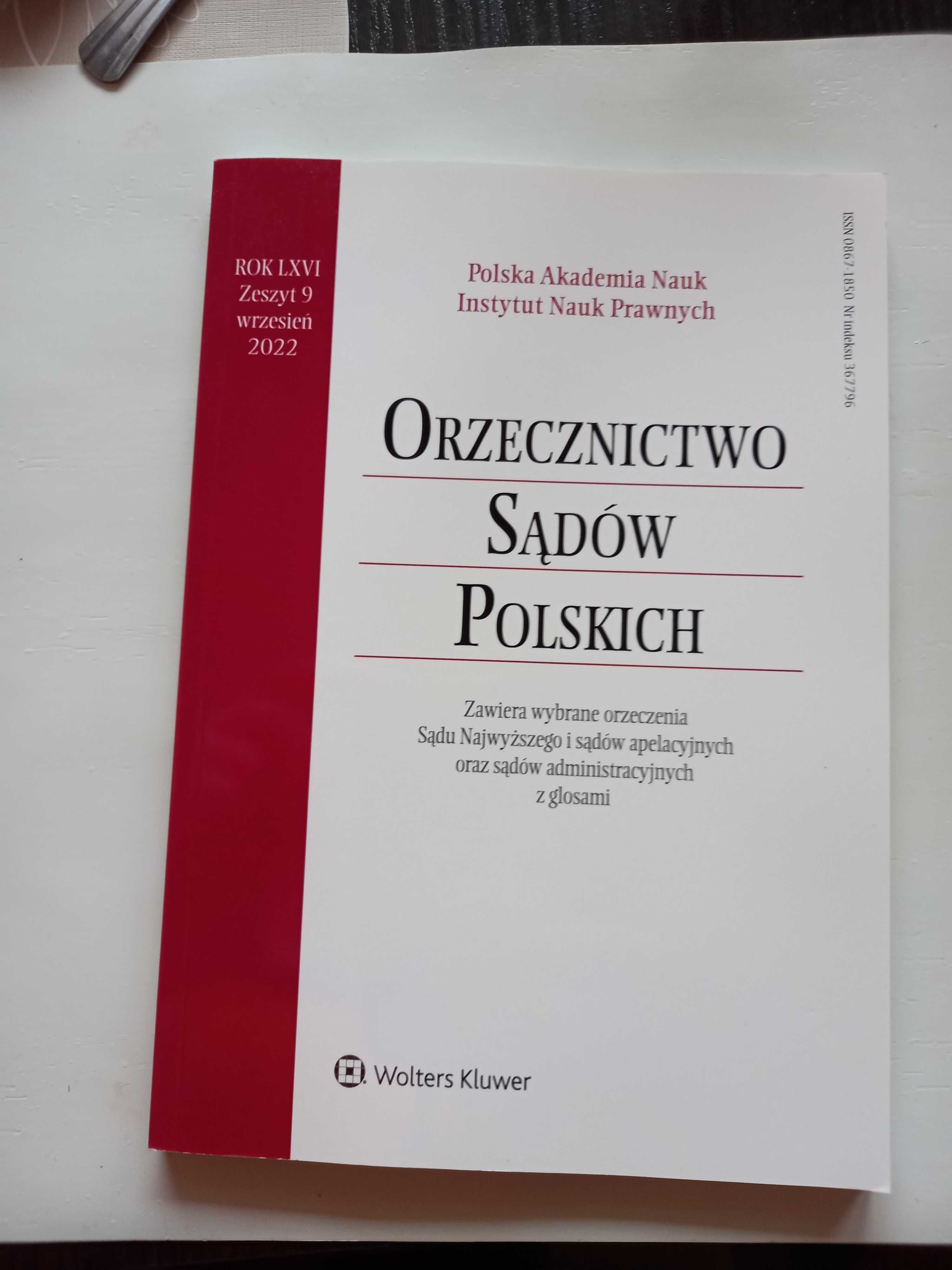 Orzecznictwo Sądów Polskich - wrzesień 2022 - Zeszyt 9 - NOWA