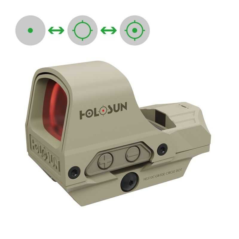 Прицел HOLOSUN HS510C Green Dot – Койот(FDE) зелёная прицельная марка