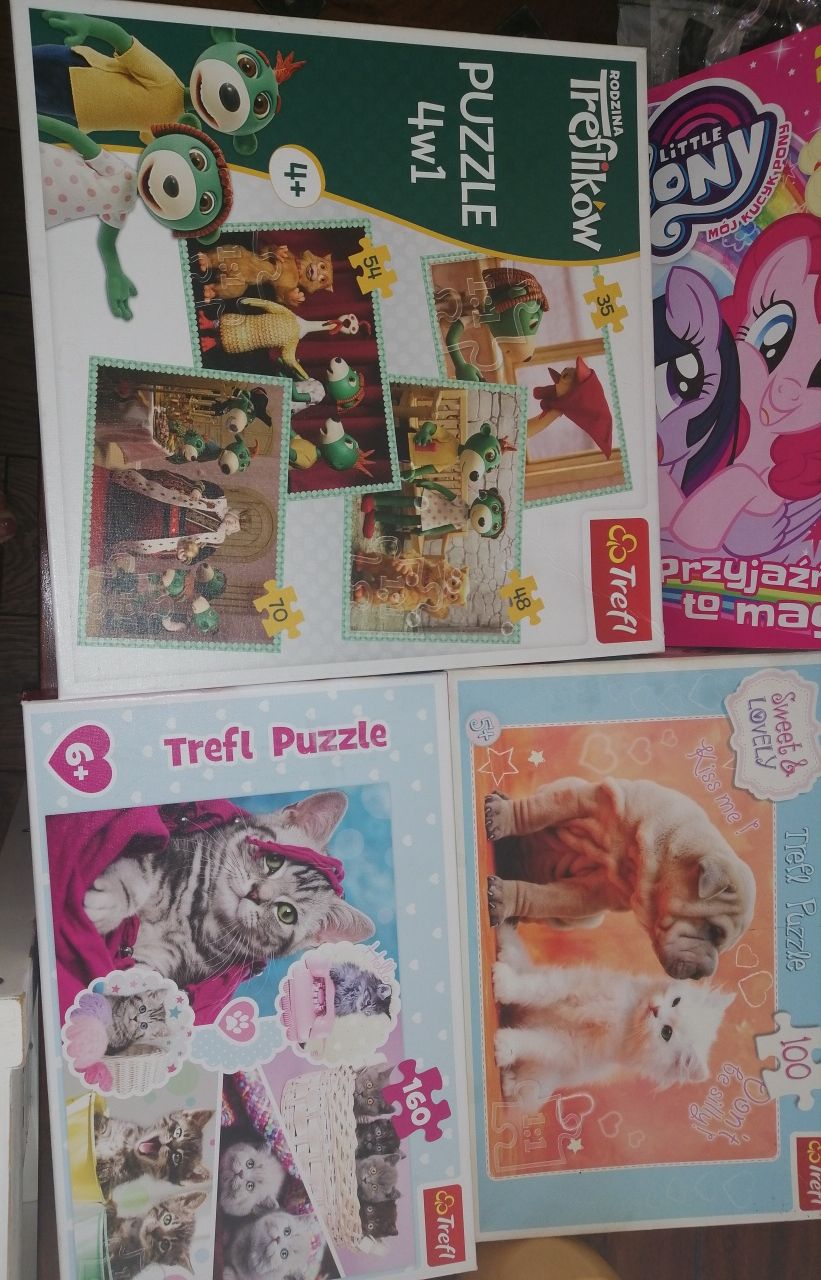 Puzzle 2+1 gratis, Trefliki 207el. Kotki 160 el