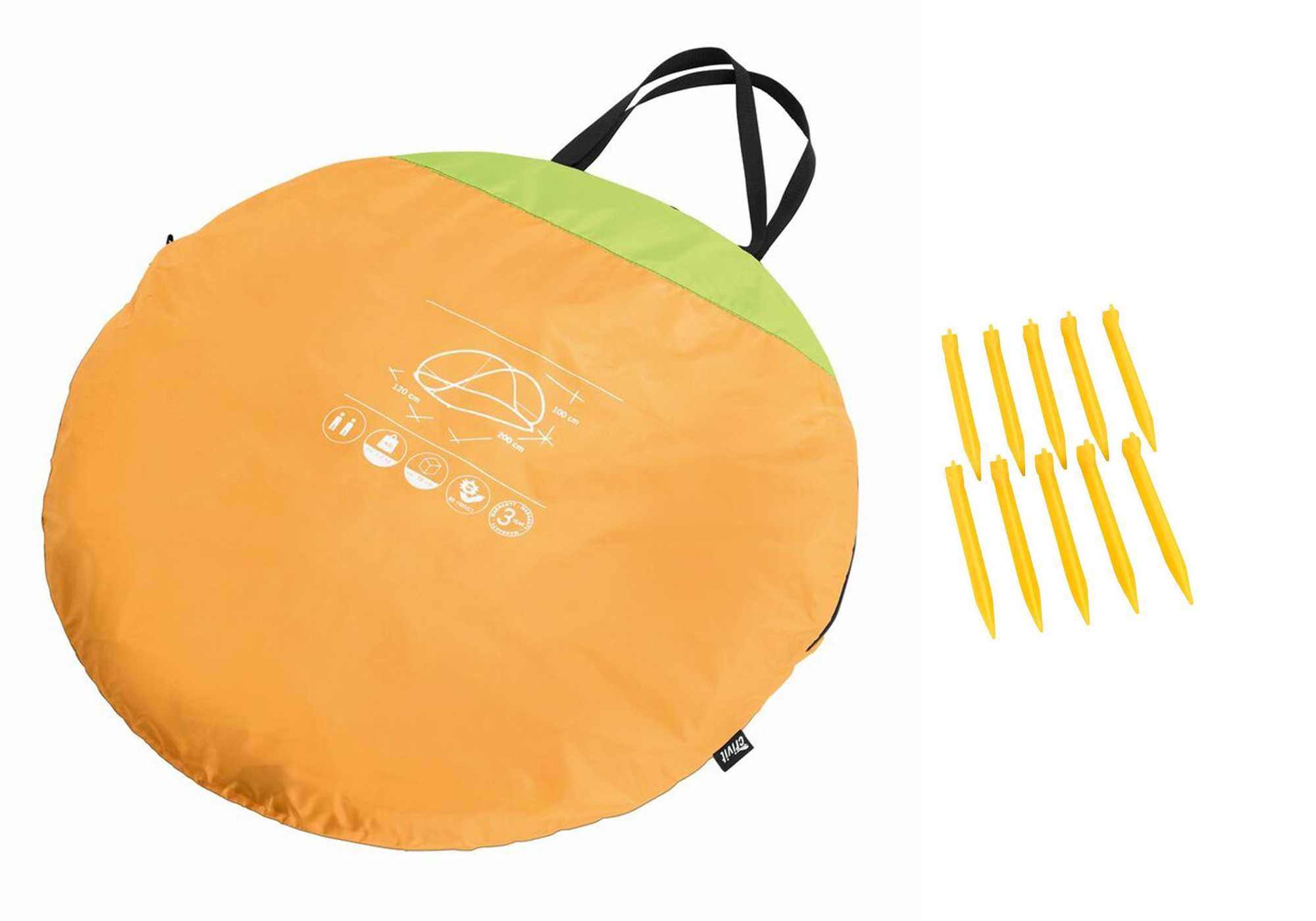 Namiot plażowy 220cm samorozkładający pop up UV muszla plażowa parawan