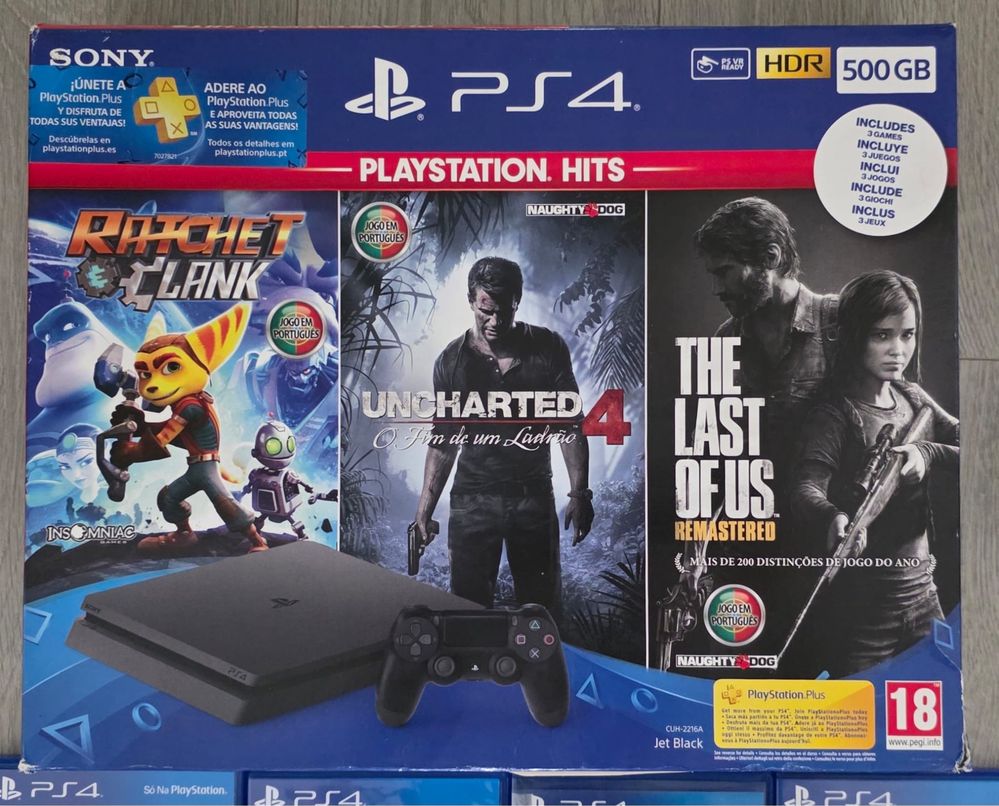 Playsation 4 - 500GB + 8 jogos como nova