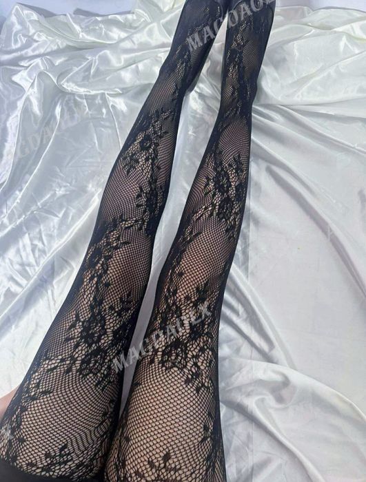 Rajstopy Damskie koronka róże rose S M L nowe jesień impreza