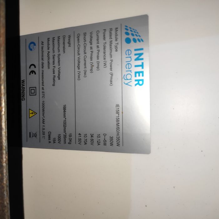 Сонячна панель Inter Energy 350w