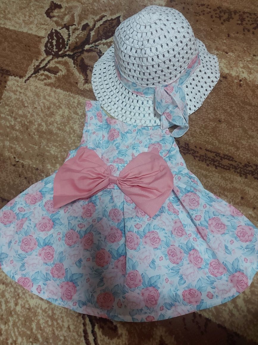 Плаття(сукня,сарафан) літнє на дівчинку з капелюшком