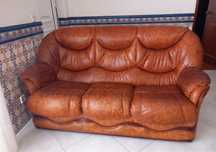 Conjunto de Sofás em pele