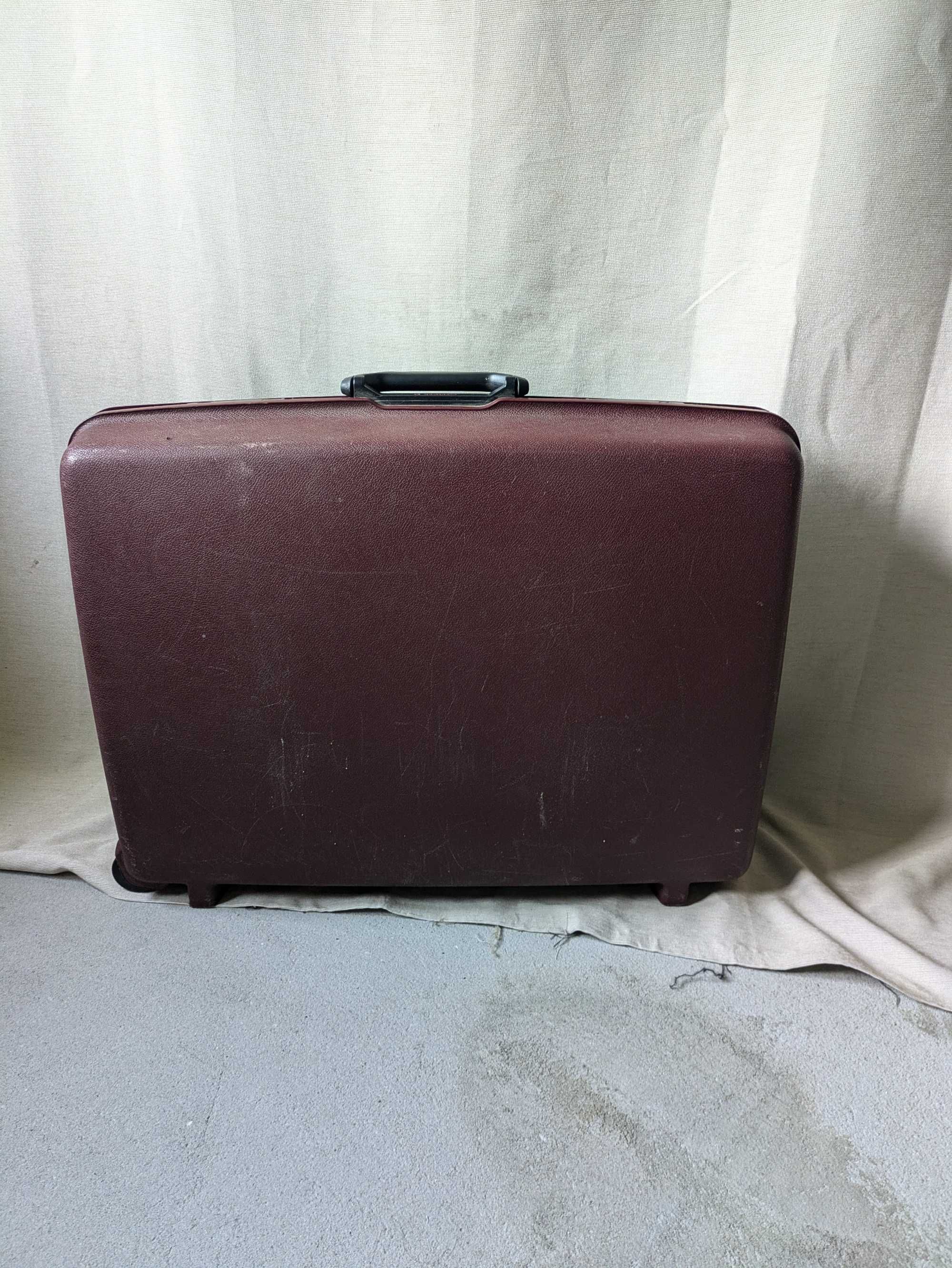 Vintage Samsonite Mala de Viagem Vermelha Hardshell Hardcase Belgium
