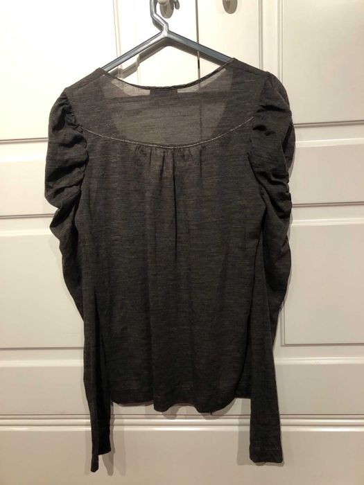 blusa castanha muito original marca IKKS em lã e seda  tamanho 42