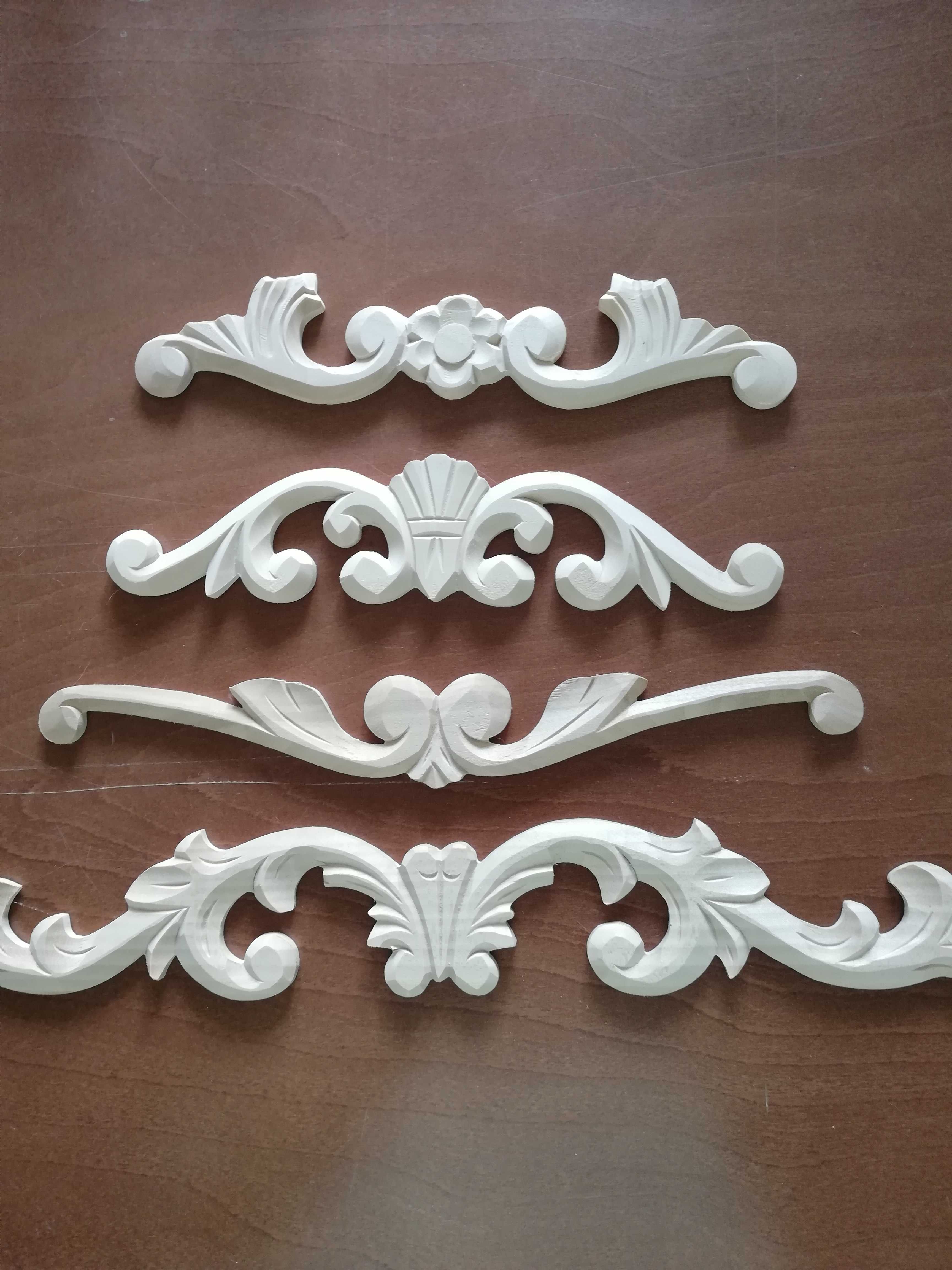 Dekor drewniany40 cm 2 sztuki Meblowe ornamenty sosnowe