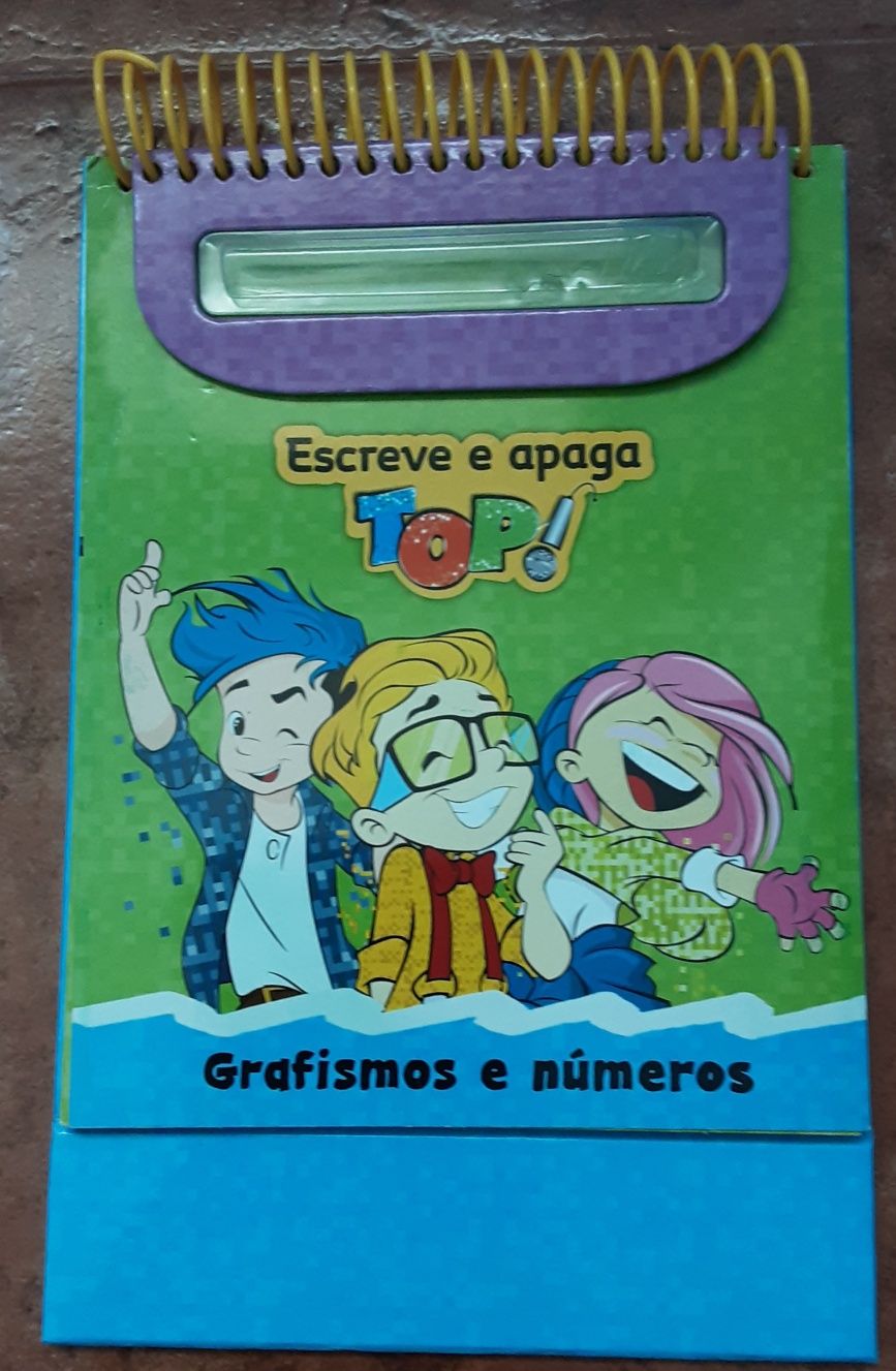 Livro: TOP! Escreve e apaga - Grafismos e números (pré-escolar)