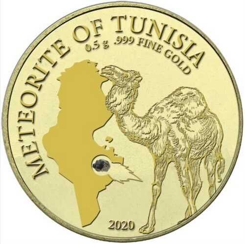 100 Franków 2020 Kongo - złota moneta z meteorytem