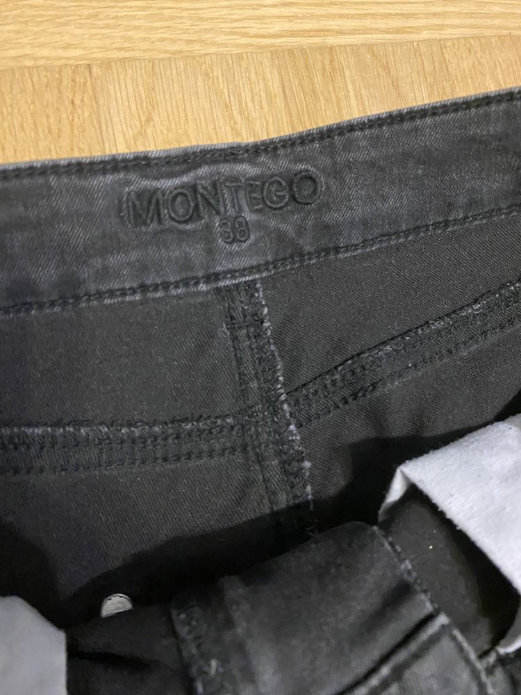 Jeansy spodnie montego 38/40 L czarne melanż