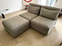 Sofá modular com assento de arrumação e almofadas Cinza Claro