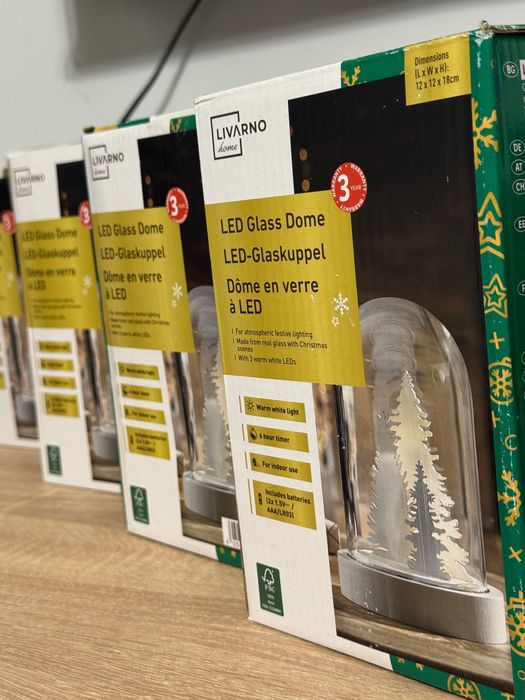 Новорічний та різдвяний декор, світлодіодна купол з ялинкою