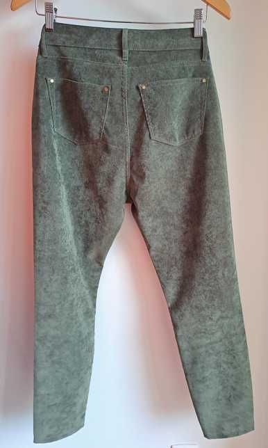 Calça de bombazine fino verde seco