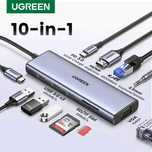 USB Хаб для Ноутбука Ugreen 10-в-1 4K HDMI & VGA Dual Monitor PD