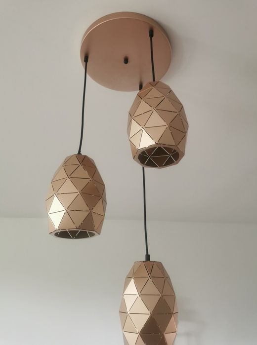 Lampa wisząca Italux zwisajaca zyrandol szampański zloty złota