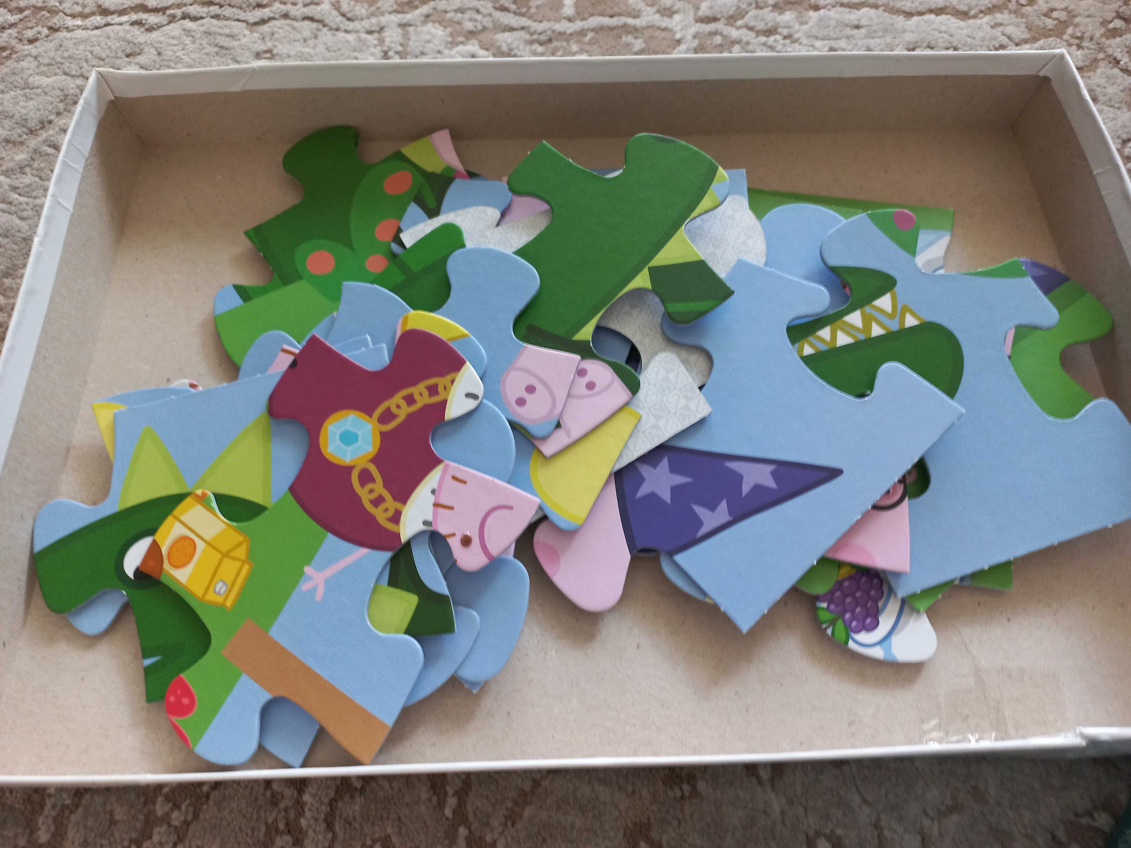 Puzzle świnka peppa, kubuś puchatek, rybka