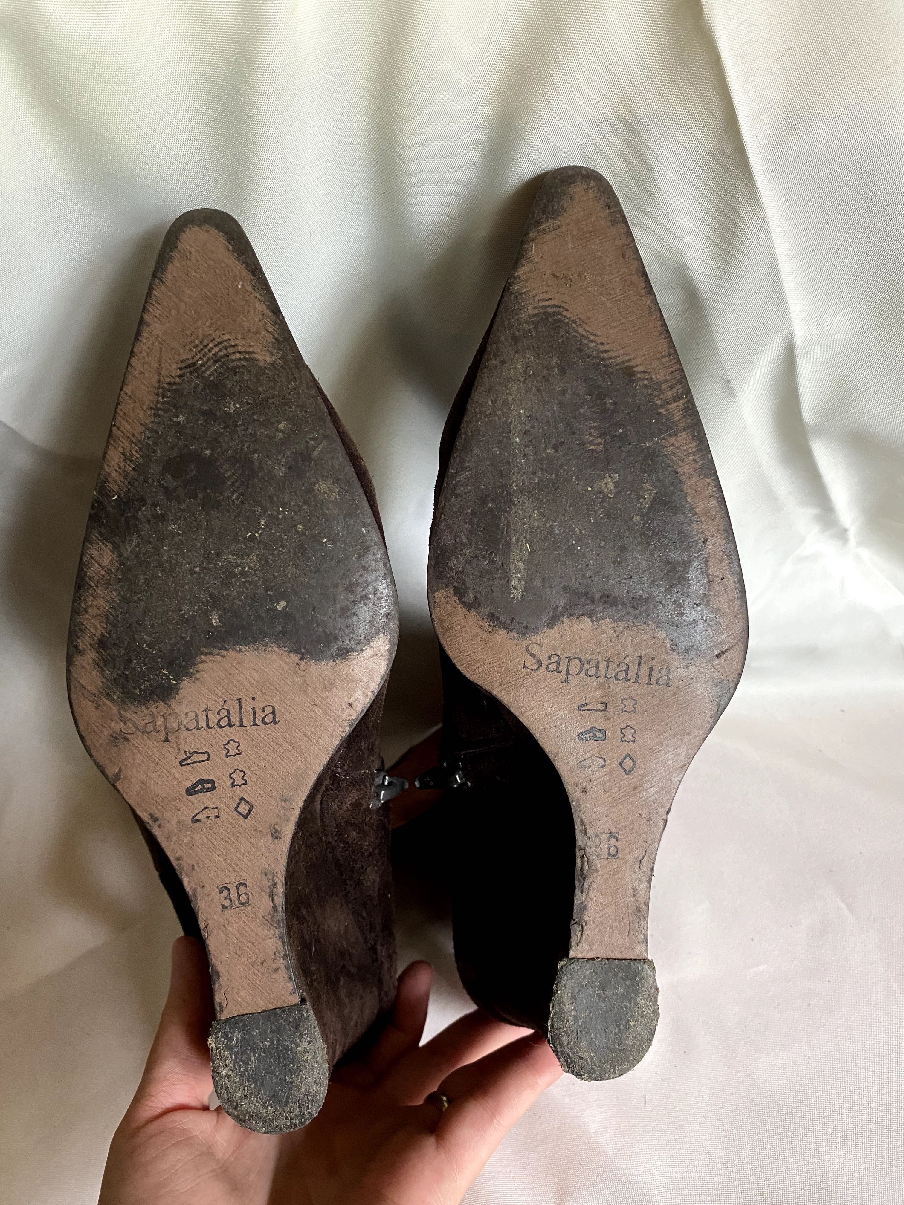 Botas de Senhora Cano médio castanhas
