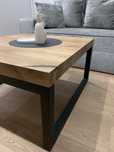 Stół stolik kawowy debowy czarny loft gruby blat 6cm
