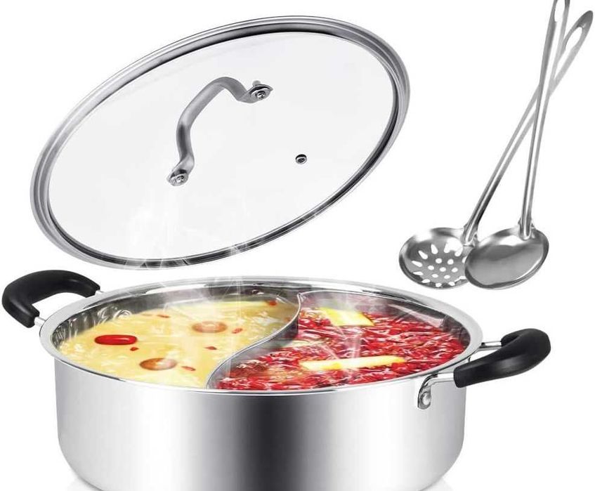 Каструля з перегородкою. Двостороння супова каструля.Каструля Shabu