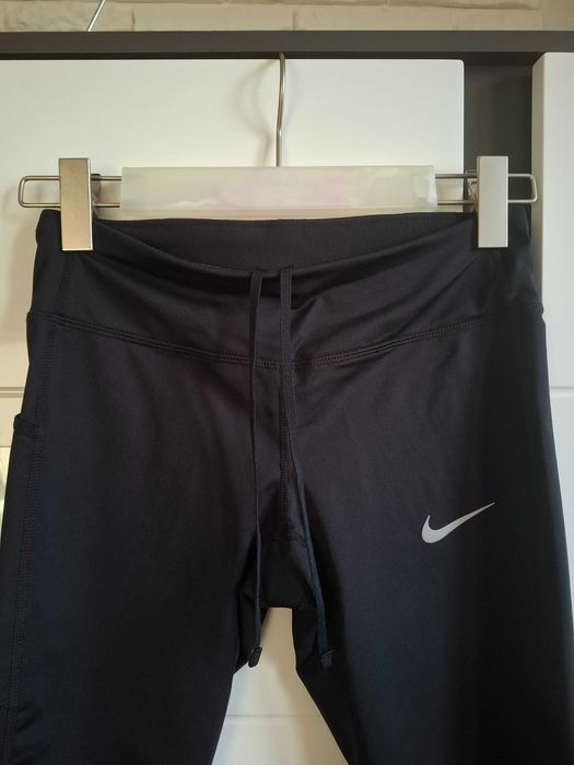 !Jak nowe! Czarne legginsy Nike 3/4, XS!