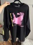 Długa czarna bluza tunika sukienka z nadrukiem Ariana Grande H&M