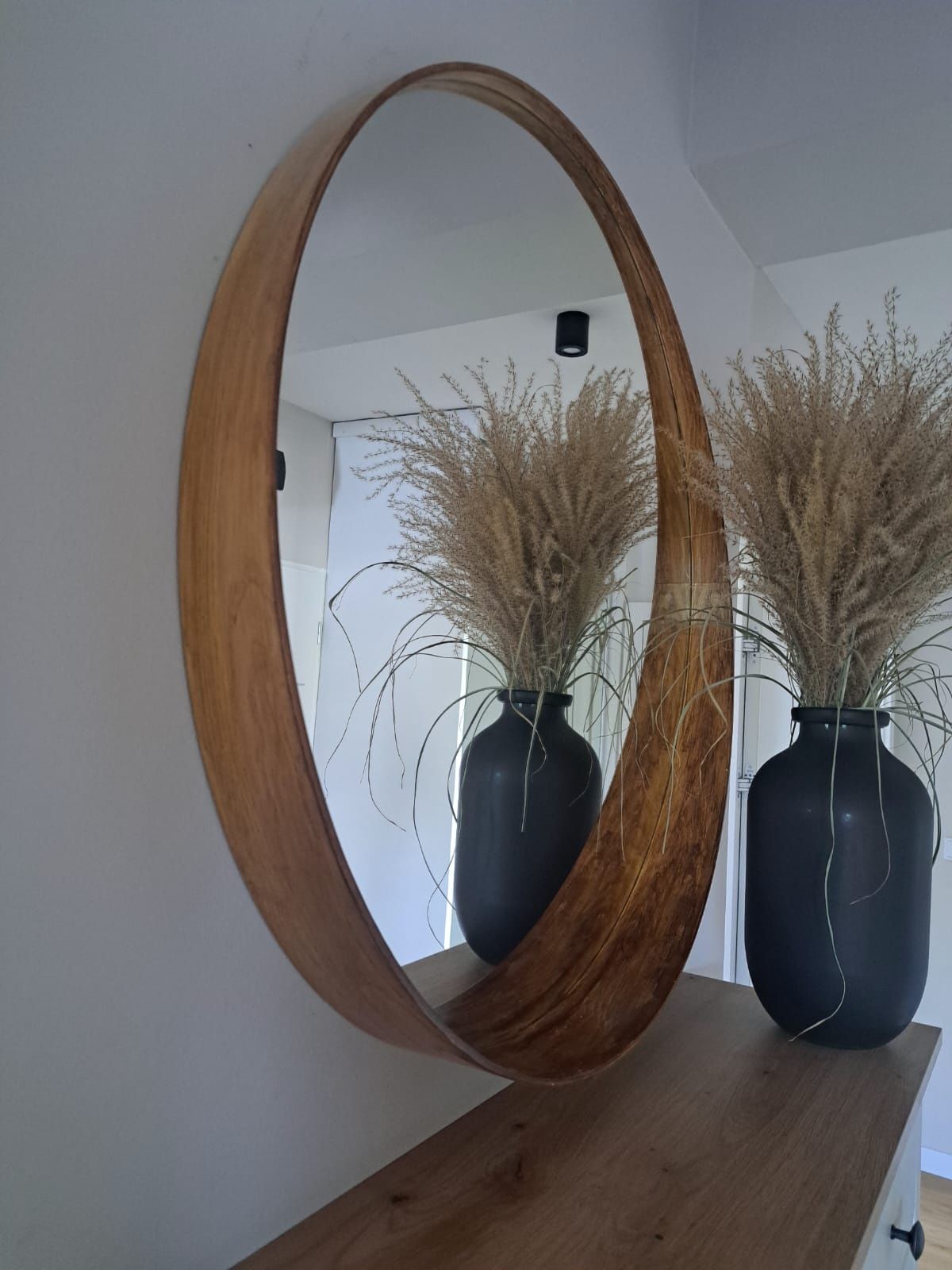 Lustro 80cm w drewnianej oprawie